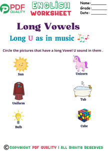 Identify the long vowel sounds U