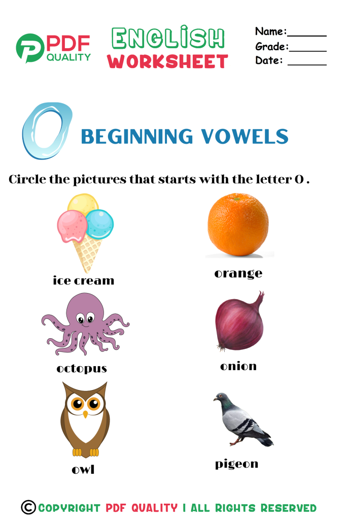 Beginning Vowels o