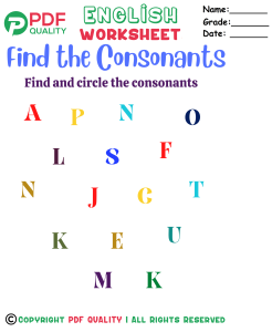 find the consonants (d)